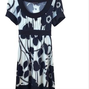 Black White Floral Dress